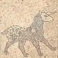 Ein Mosaik mit einem Einhorn aus Italien, entstanden vor achthundert Jahren