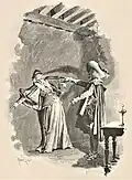 Athos bedroht die böse Milady, die Spionin des Kardinals