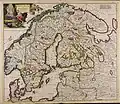 Skandinavien auf einer 400 Jahre alten Landkarte.