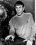 Der Schauspieler Leonard Nimoy als Mr. Spock aus Star Trek