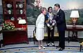 Zu Besuch beim amerikanischen Präsidenten Ronald Reagan und seiner Frau Nancy.