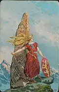 Wer früher besonders stark für die Nation Norwegen war, zeigte das Land als junge Frau mit Schild.