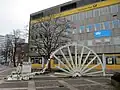 Diese Skulptur erinnert an den Bergbau.