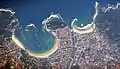 Die Bucht von San Sebastian, einer Stadt in Spanien