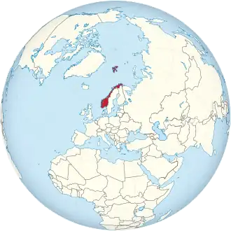 Norway on the globe (Europe centered).svg