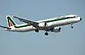 Ein Airbus aus der Flotte der Alitalia, der italienischen Luftfahrtgesellschaft