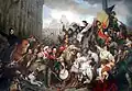Wütende Südniederländer in Brüssel im Jahr 1830