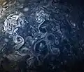 Blaue Wolken auf dem Jupiter