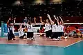 Volleyball-Spielen im Sitzen