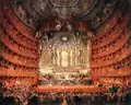 Das Teatro Argentina in Rom auf einem Gemälde von 1747