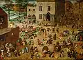 Vor etwa 450 Jahren: Der niederländische Künstler Pieter Bruegel hat Kinderspiele gemalt.