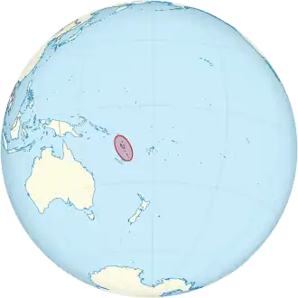 Vanuatu on the globe (Polynesia centered).svg