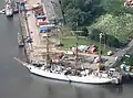 Das Schiff „Gorch Fock“ auf der Weser