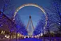 Das London Eye am Abend
