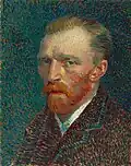 Ein Selbstbild von Vincent van Gogh: Haarfarbe und Bartfarbe sind manchmal verschieden.