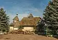 Eine alte Holzkirche in Măcăreuca im Drochia-Bezirk