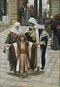 Das Gemälde: „Jesus im Tempel wiedergefunden“. Dort soll er schon mit 12 Jahren mitdiskutiert haben.