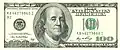 Ein 100-Dollar-Schein mit dem Gesicht von Benjamin Franklin