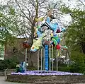 In der Fruchthallstraße steht der Brunnen mit diesen „Fischli“.
