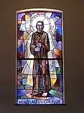 Niklaus auf einem Kirchenfenster