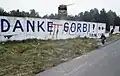 Die Berliner Mauer zur Zeit der Wiedervereinigung: „Danke, Gorbi“.