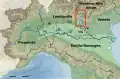 Auf dieser Karte sieht man, wo der See in Italien liegt.