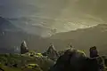 Eine einsame Wanderin in Rumänien.