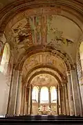 Die Decke in der kleinen Sigwardskirche in Niedersachsen, mit Gemälden