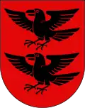 Wappen von Einsiedeln mit den beiden Raben aus der Geschichte von Meinrad