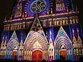 Die Kathedrale von Lyon während des Lichterfests.