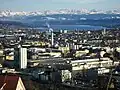 Sicht vom Käferberg auf die Innenstadt von Zürich