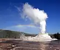 Wasserdampf aus einem Geysir in den USA