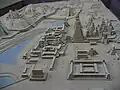 Heutiges Modell einer Maya-Stadt: Die Maya konnten keine runden Gebäude bauen.
