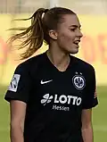 Die deutsche Nationalspielerin Laura Freigang im Trikot von Eintracht Frankfurt
