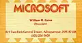 Die erste Visitenkarte von „William H. Gates“ bei Microsoft