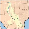 Der Rio Grande auf einer Landkarte.