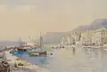 Vor etwa 150 malte Helga von Cramm diese Landschaft in Italien. Wie so oft nutzte sie Wasserfarben.