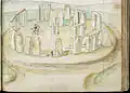 Stonehenge in Wasserfarben, gemalt um das Jahr 1570