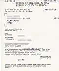 Bürger in Südafrika wurden offiziell nach der „Rasse“ registriert. Dieser hier war „white“.