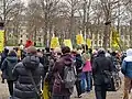 Eine Demonstration in Berlin zum Internationalen Roma-Tag. Das ist der 8. April.