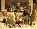 Vor etwa 150 Jahren: Dieses Gemälde zeigt, wie Odysseus von seiner Mutter wiedererkannt wird, obwohl er als Bettler verkleidet ist.