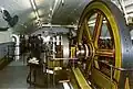 Mit dieser Dampfmaschine hat man früher den unteren Brückenteil hochgeklappt.