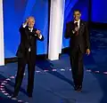 Im Jahr 2008 gewann Barack Obama die Wahl. Er steht hier rechts im Bild. Joe Biden, links, wurde sein Vizepräsident.