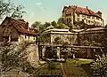Die Burg auf einem alten Foto, um das Jahr 1900