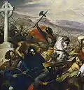 Wie ein Maler es sich später vorgestellt hat: Karl Martell kämpft bei der Schlacht von Poitiers.