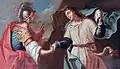 Dieses Gemälde zeigt einen Eid aus der Bibel: David und Jonathan schwören einander, dass sie gemeinsam gegen Saul kämpfen.