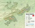 Der Kanton Solothurn auf der Landkarte