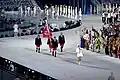 Diese Olympia-Teilnehmer aus Bermuda tragen Bermuda-Shorts.