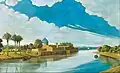 Ein Gemälde aus dem Jahr 1920: der Tigris in Bagdad.