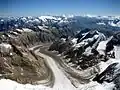 Die Aare entspringt an vier Gletscherzungen. Hier der Finsteraargletscher